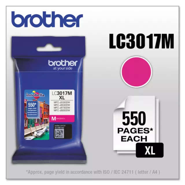 Brother LC3017M High-Yield Ink, 550 Page-Yield, Magenta