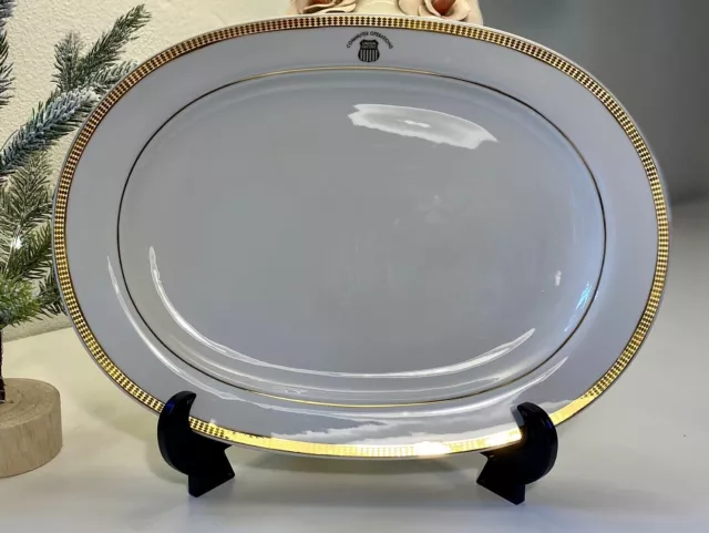 Rare! UNION PACIFIC RAILROAD Commuter Operations 15” Porcelain Platter Gold Trim