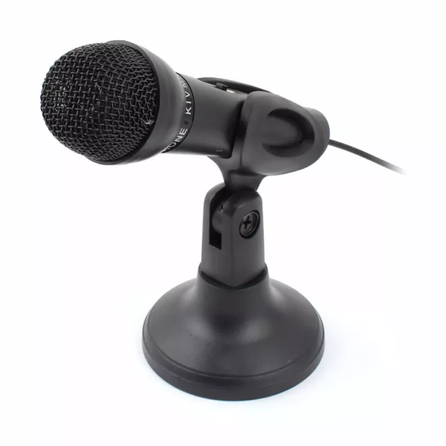 Mic Microphone Stéréo 35 Mm  + Support Pour Ordinateur Pc Skype Msn