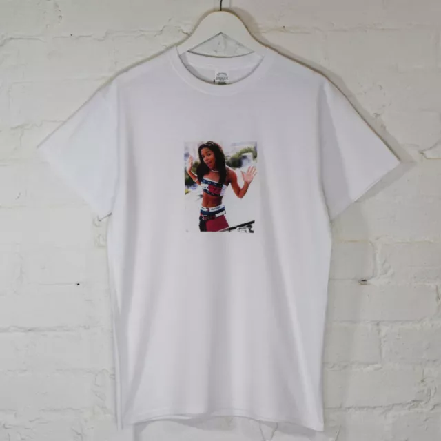 Actual Fact Aaliyah Tragen Rohr Top Modisch Modell T-Shirt Hip Hop Weiß T-Shirt