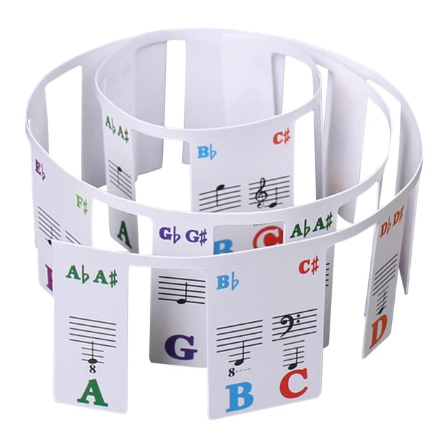 PIANO NOTES GUIDE for Beginner,Removable Piano Keyboard Note Labels(61/