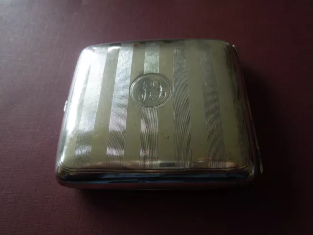 J3174  Art  Deco  925  silver  cigarette  case  BY  W&H  HEAVY  110 GR SEE DESC