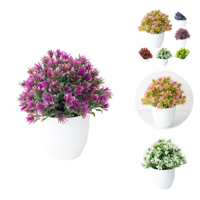 Bonsái en maceta artificial simulado con flores falsas sin decoloración encantadora