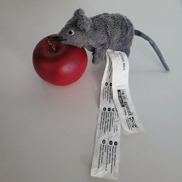 IKEA SMALL GOSIG Mus Grey Mouse Rat 5” Soft Plush Teddy Toy Comforter