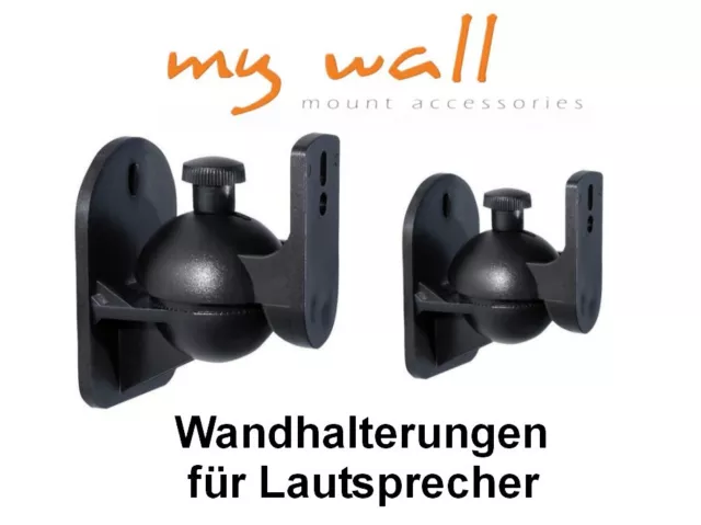 2 x Boxen Lautsprecher Halter Wandhalter Wandhalterung Wand Halterung schwarz