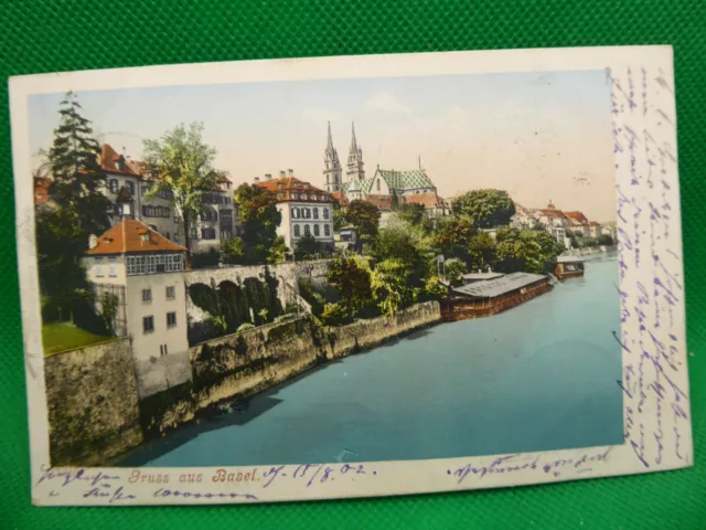 AK Gruss aus Basel schöne alte Litho. gel.1902 nach Leipzig (Nr. 1083)