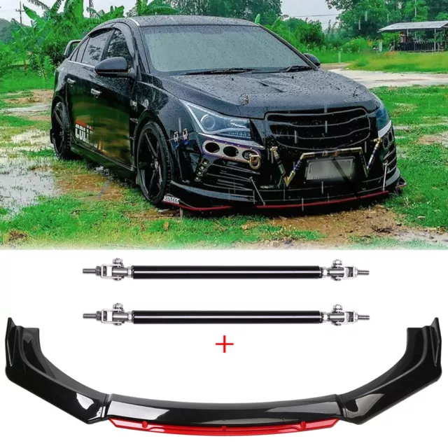 Front Bumper Spoiler Splitter Lower Lip +Strut Rods For Holden Cruze 2002-2016