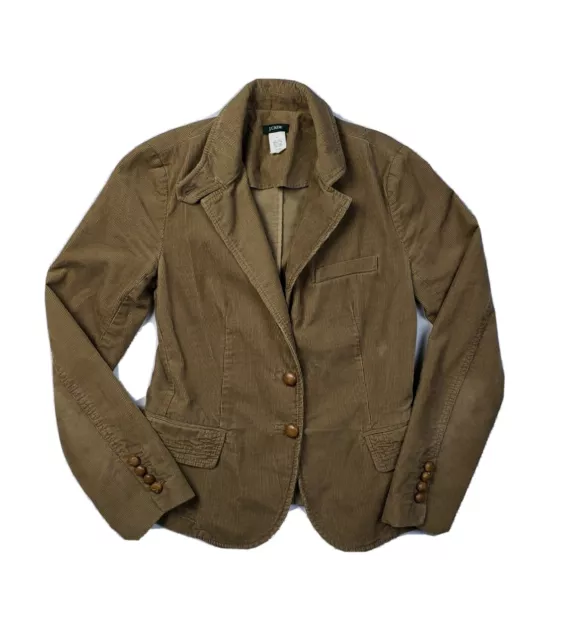J Crew Brown Cotton Corduroy Blazer Sport Coat Jacket Womens S
