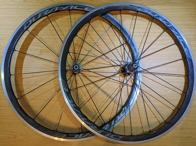Paire De Roues Route 700c - Moyeux Shimano Dura Ace, Jantes Mavic Open SUP, Pneus Gatorskin, Occasion