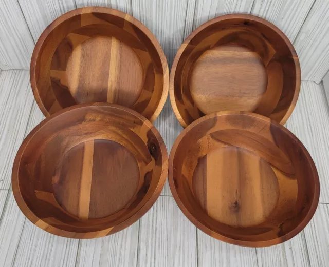 Aidea Wooden Bowls, Salad Bowl 7 Inch,Made With Natural Acacia Wood, Set of 4