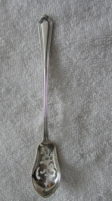 Plymouth Gorham Sterling Silver Pierced Bowl Olive Spoon