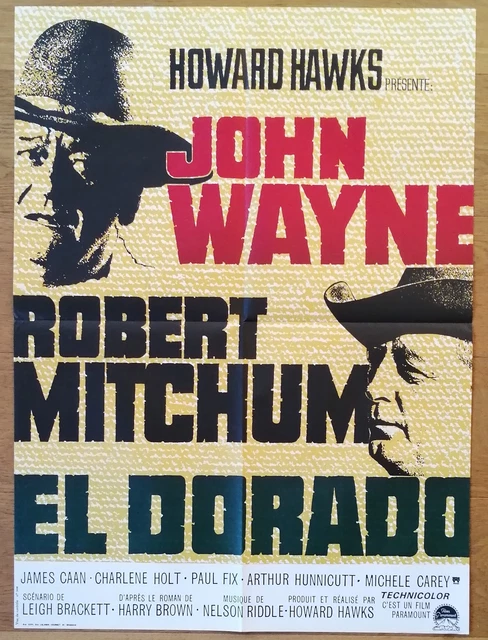 EL DORADO john wayne robert mitchum affiche cinema originale 80x60 R70 western