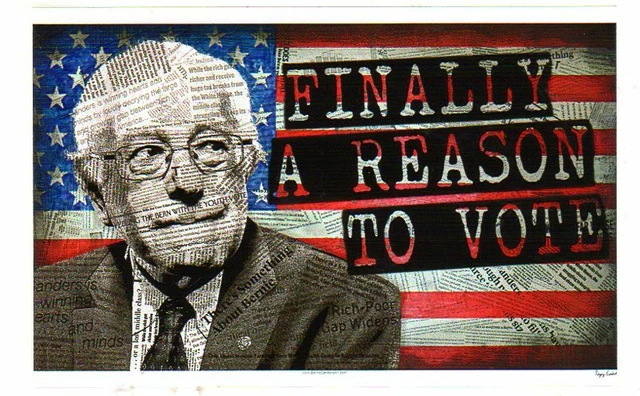 Bernie Sanders "Finally A Reason To Vote" Campaign Sticker