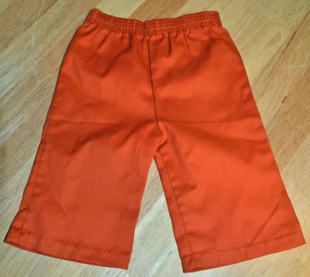 Vintage Child's Orange Flare Legged Pants Size 12 Months Elastic Waist Retro