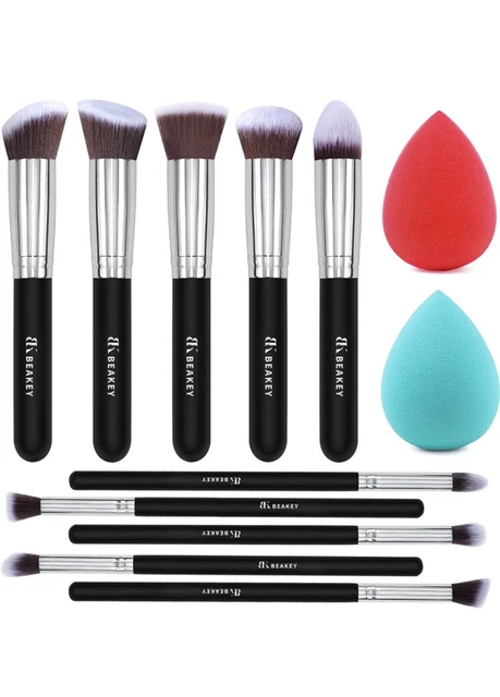 Beakey Premium Set di Pennello da Trucco Fondazione Cipria Fard Ombretto Kit