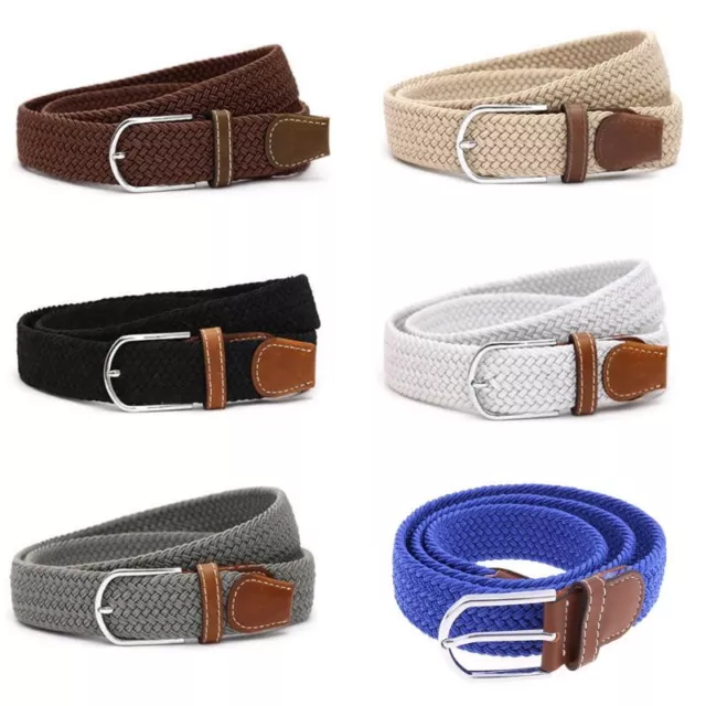 6 colors Fashion Men’s Stretch Belt Leather Golf Wide Elastic Waistband