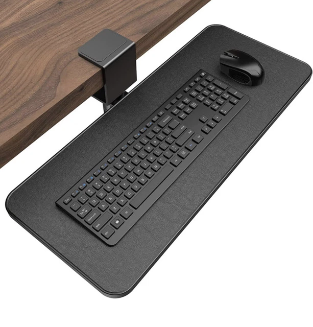 Rotating Keyboard Tray Under Desk - Klearlook PU Leather Keyboard Drawer