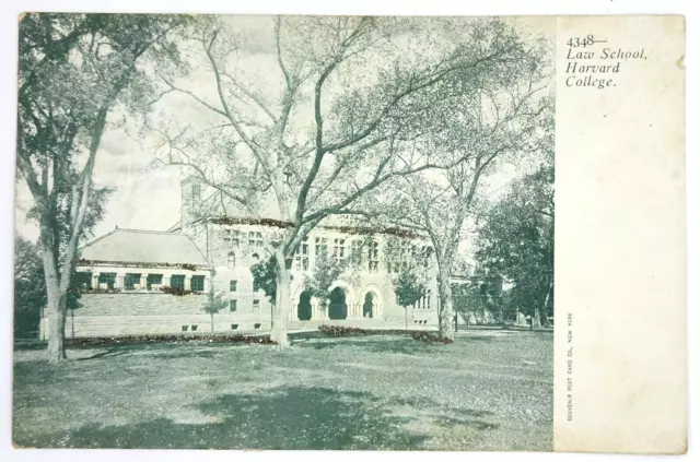 Massachusetts MA postcard Cambridge, Harvard College Law School Building