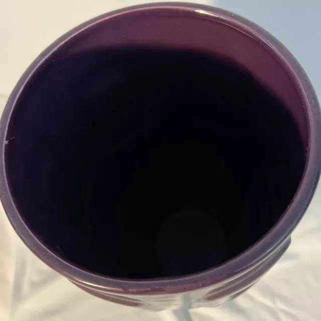 Large Haegar Ceramic Vase 10” Purple W/Foil Sticker Made In USA 2