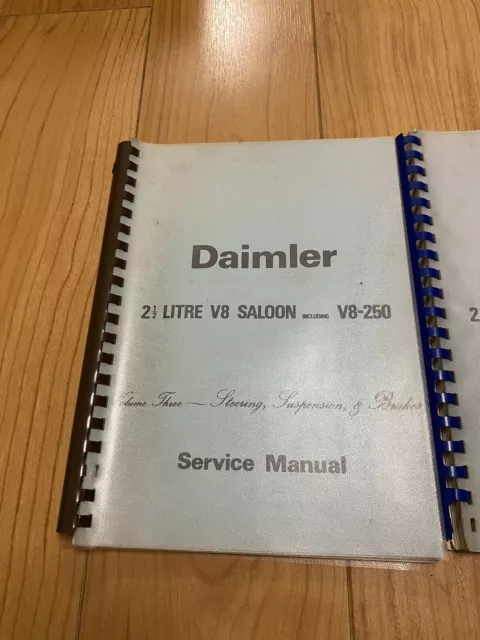 Daimler 2 1/2 LITRE V8 Saloon Service Manual in binder Volume 1 And 3 2