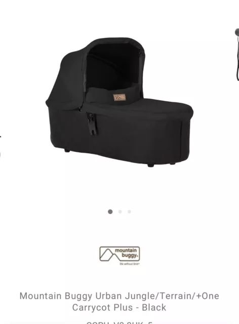 Mountain Buggy Carrycot Plus V3  (Black) for Urban Jungle / Terrain, RRP £189