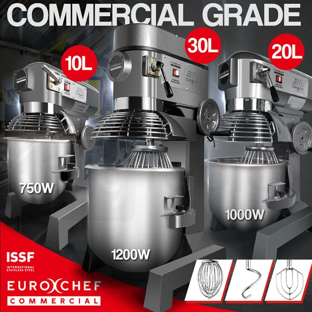 EUROCHEF Planetary Mixer 30L 20L 10L Commercial Stand Vertical Dough Food Bench