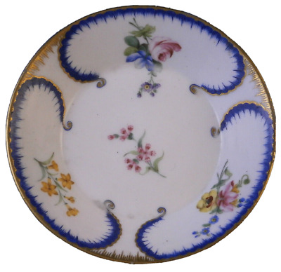 Antique 18thC Sevres Porcelain Feuille De Choux Saucer Porzellan Untertasse