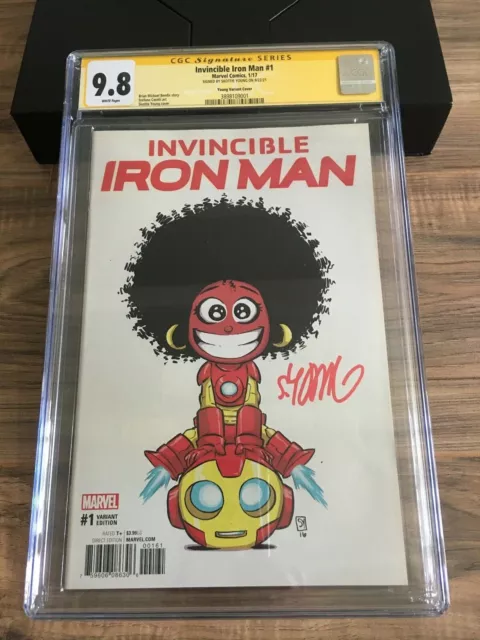 CGC 9.8 SS INVINCIBLE IRON MAN #1 Signed by SKOTTIE YOUNG Riri Williams Variant