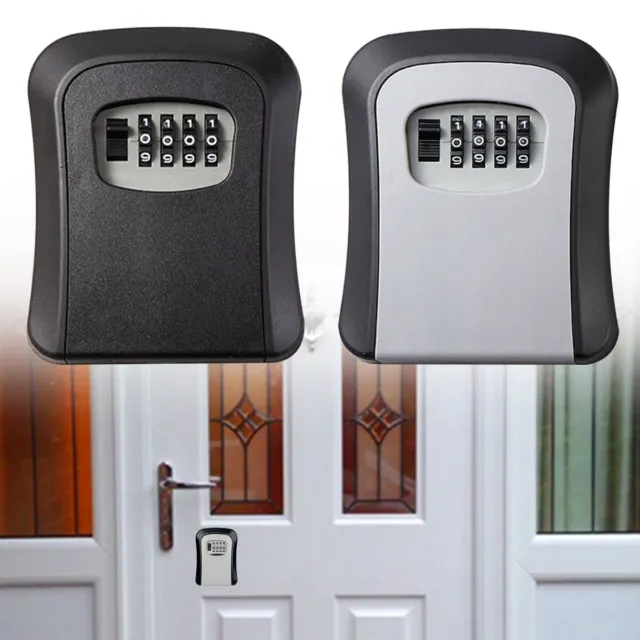 4 Digit Key Safe Box Wall Mounted Outdoor High Security Code Lock-Storage Metal