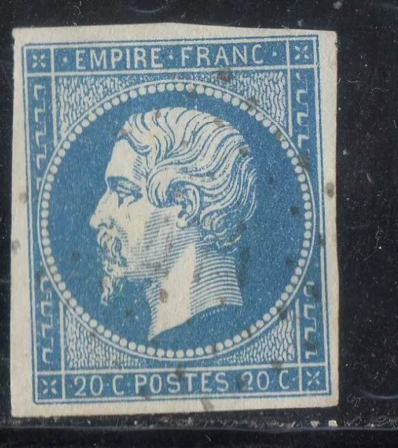 FRANCE ! Timbre ancien Napoléon de 1854 n°14Ae Bleu sur lilas