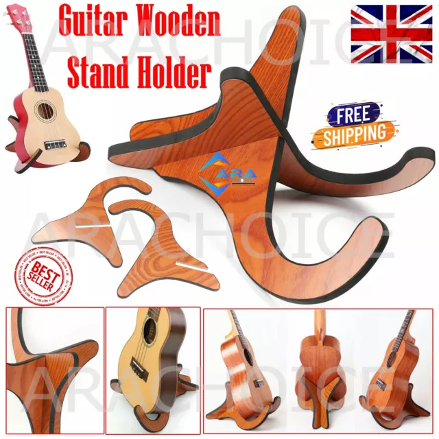 Guitar Wooden Stand Holder Bracket Shelf Mount Acoustic Ukulele Violin Mandolin