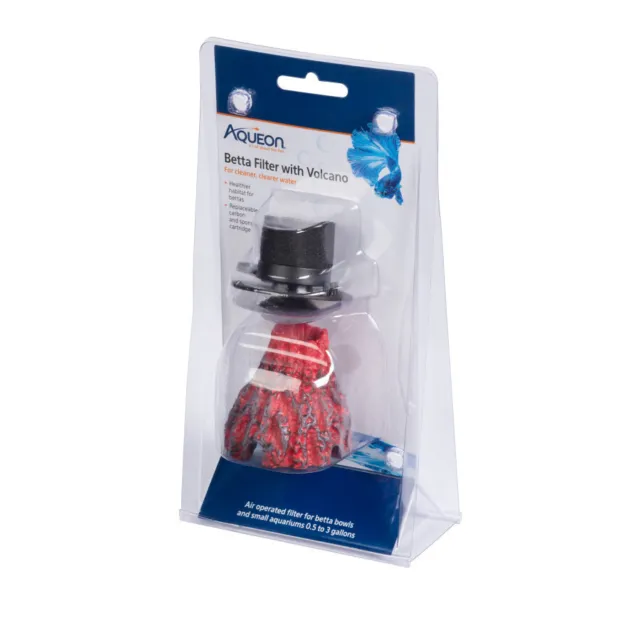 Aqueon Betta Filter with Volcano Air Pump Powered for Cleaner Clearer Water