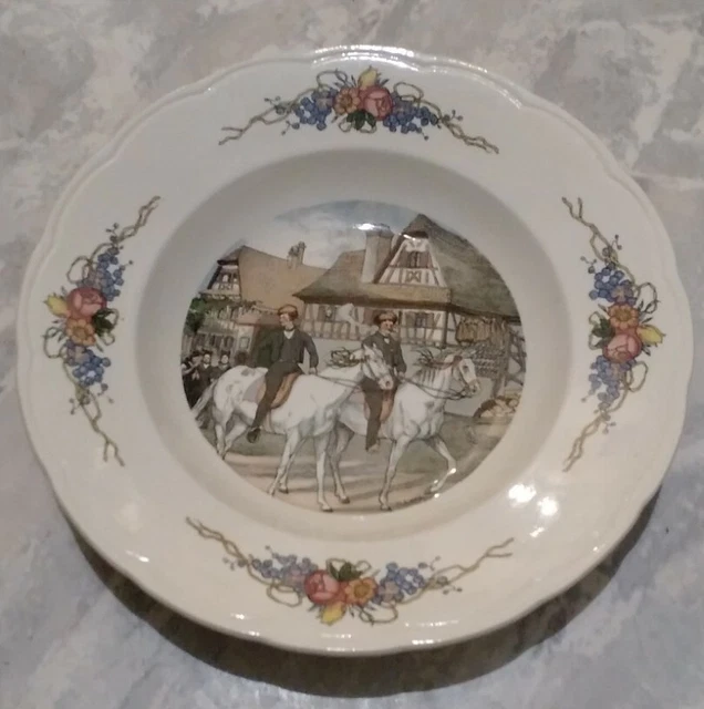 Assiette creuse Obernai Sarreguemines H Loux 4 Fleurs