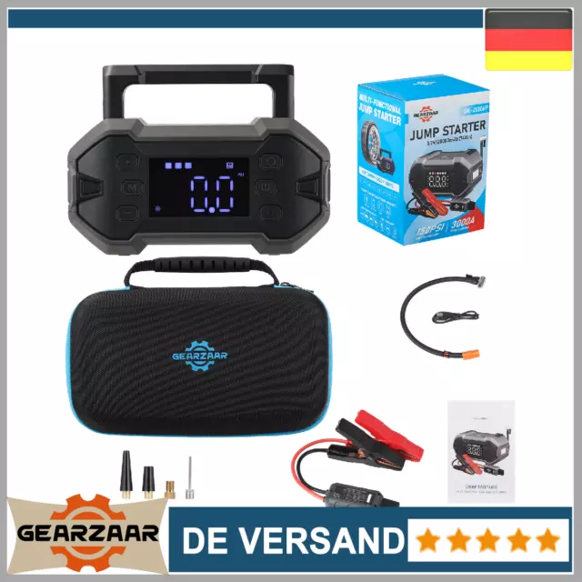 3000A Auto Kfz Starthilfe Jump Starter 12V Ladegerät Booster Power Bank Pkw De