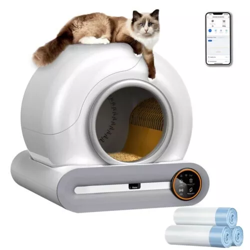 Katzenklo Selbstreinigende Katzentoilette WIFI APP Smart für Mehrere Katzen 65L