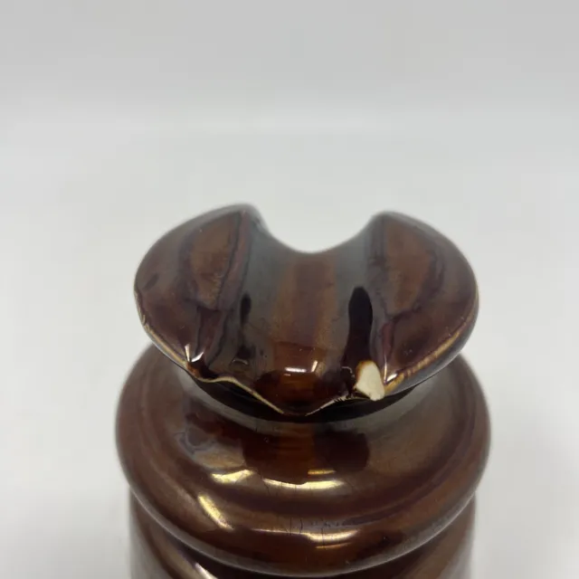 Vintage Rare Locke HI-Top 77 USA Porcelain Electrical Insulator Chocolate Brown 11