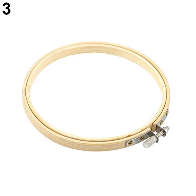 Anillo redondo de madera de punto de cruz bordado aro costura de bambú 58