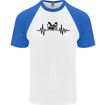 DRUM KIT Pulse ECG Batterista Tamburo Da Uomo S/S T-shirt Da Baseball 3