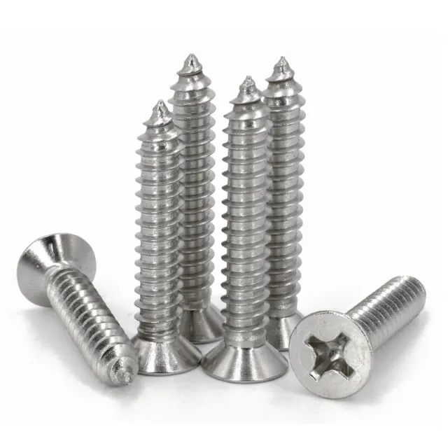 A4 Marine Grade Stainless Steel Countersunk Chipboard Wood Screws Pozi Drive