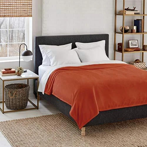 Eddie Bauer | Cabin Comfort Plush Heated Electric Warming Blanket, King, Clay