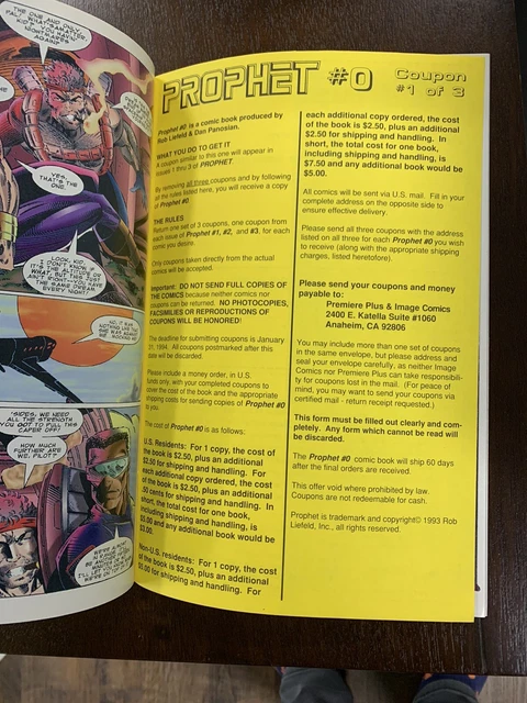 Prophet #1 - First solo Prophet book - Image Comics 1993 - Coupon intact - movie 7