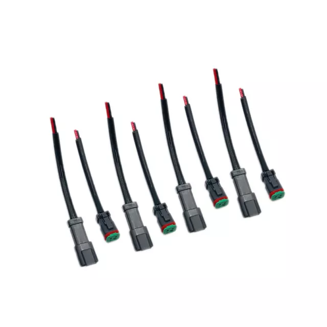 8x Heavy Duty Deutsch DT DTP Male/Female Adapters Connectors Pigtails Wiring A3