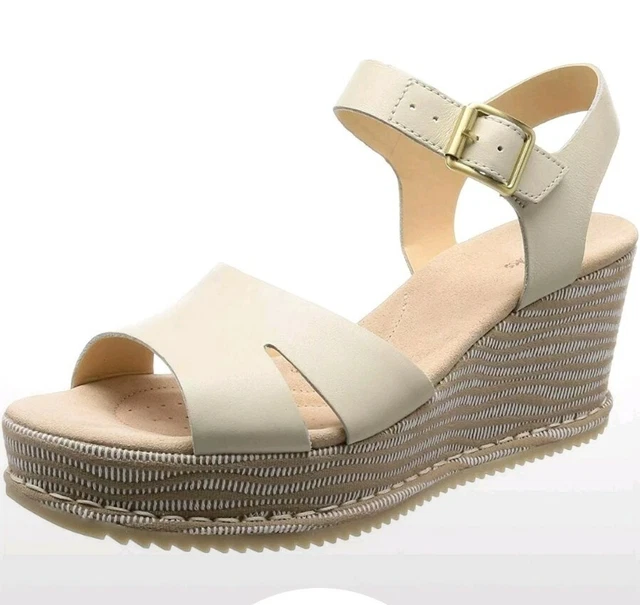 CLARKS WOMEN AKILAH Eden White Combi Leather Sandal Size 7D 31.99 PicClick UK