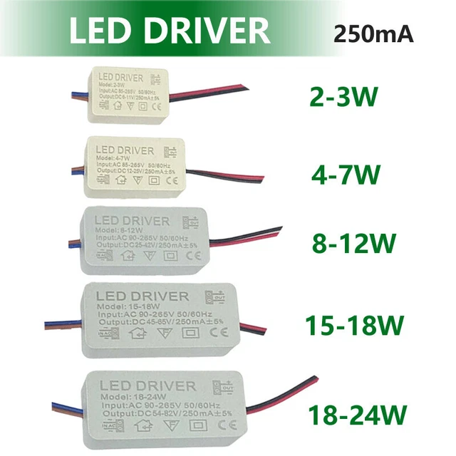 LED DRIVER 250MA amp adapter power supply IC transformer 136WDC 3V 12V
