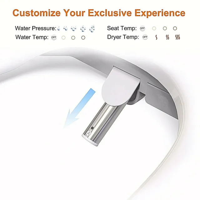 Elongated Toilet Seat Bidet , Smart Toilet, Heated Seat, Dryer, Self Clean--ORNN 3