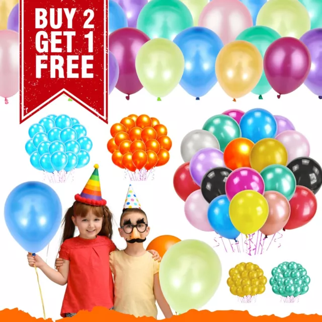 10-50 METALLIC BALLOONS  LATEX Chrome Helium baloons Wedding Birthday Party UK