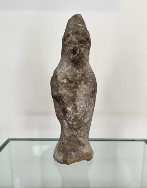 Ancient Greek Hollow Pottery Standing Figure - Poor Condition