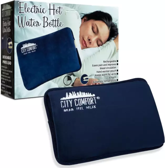 City Comfort Rechargeable Electric Hot Water Bottle Hand Warmer Heat Pad