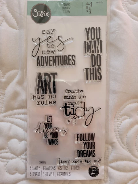 Sizzix Clear Stamps Set Good Vibes Adventures Dreams Creative crafting card make