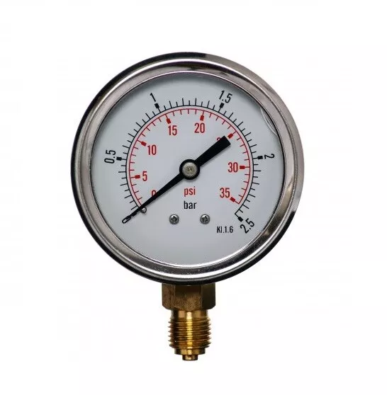 Öldruckmanometer ohne Glyzerindämpfung 0-25bar 63 mm 1/4 unten